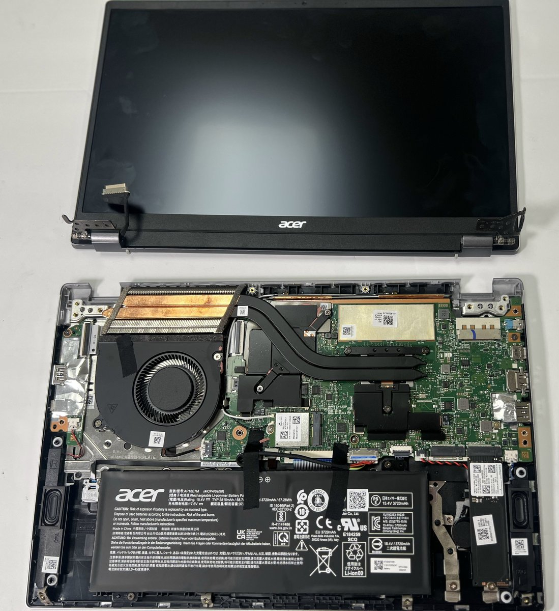 Internal Photo of Acer Swift SFX14-41G, SF314-510G-517A, N20H3, SF314-511-75YS, 501B, N20C12, black US keyboard (acer N20C12 1)